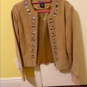 Boston Proper Tan Embellished Blazer